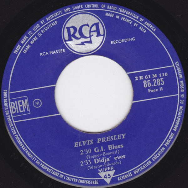 Elvis Presley : G. I. Blues "Café En Uniforme" (7", EP, Mono, RP, Blu)