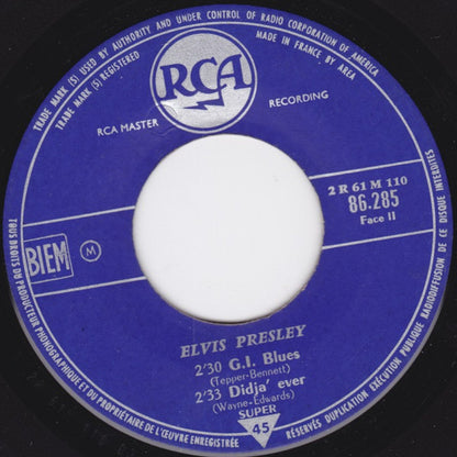 Elvis Presley : G. I. Blues "Café En Uniforme" (7", EP, Mono, RP, Blu)