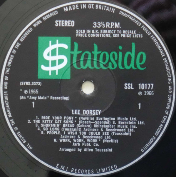 Lee Dorsey : Ride Your Pony - Get Out Of My Life Woman (LP, Album)