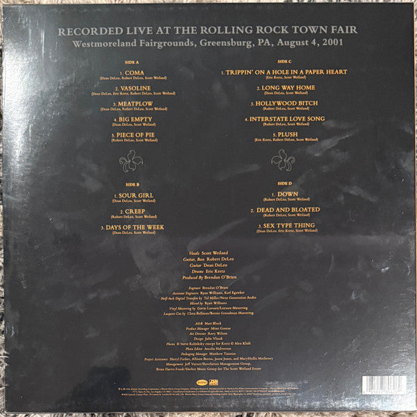 Stone Temple Pilots : Live At Rolling Rock 2001 (2xLP, Album, RSD, Ltd, Can)