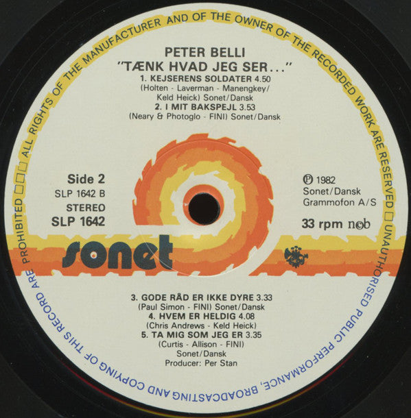 Peter Belli : Tænk Hvad Jeg Ser… (LP, Album)