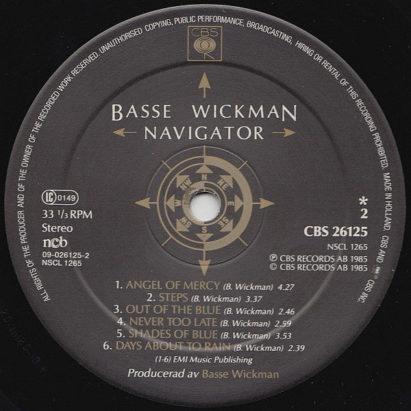 Basse Wickman : Navigator (LP)