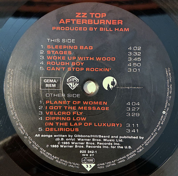 ZZ Top : Afterburner (LP, Album, All)