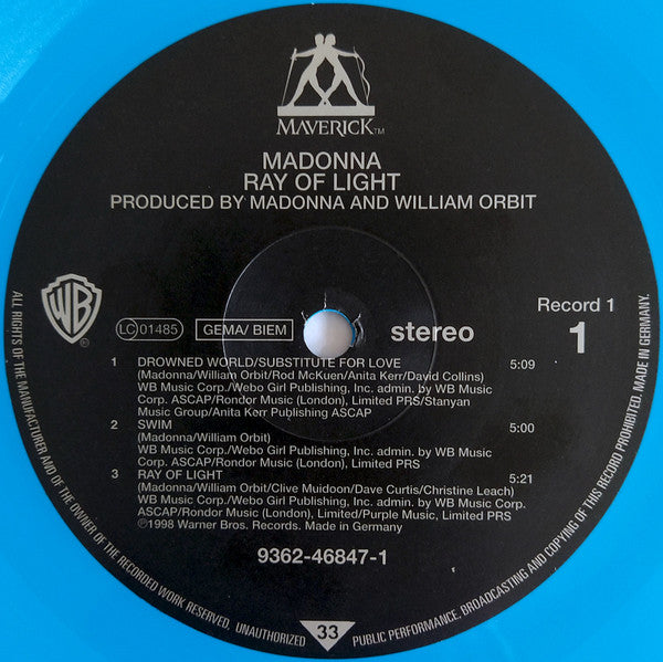 Madonna : Ray Of Light (2xLP, Album, Ltd, RE, RP, Blu)