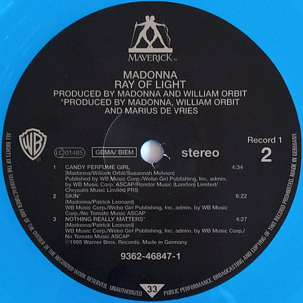 Madonna : Ray Of Light (2xLP, Album, Ltd, RE, RP, Blu)
