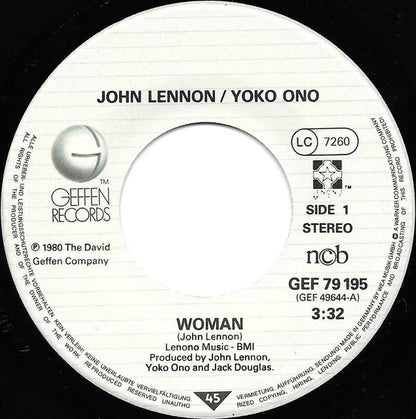 John Lennon / Yoko Ono : Woman / Beautiful Boys (7", Single)