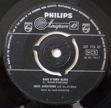 Louis Armstrong And His All-Stars : Mack The Knife / Back O'Town Blues (7", Single)