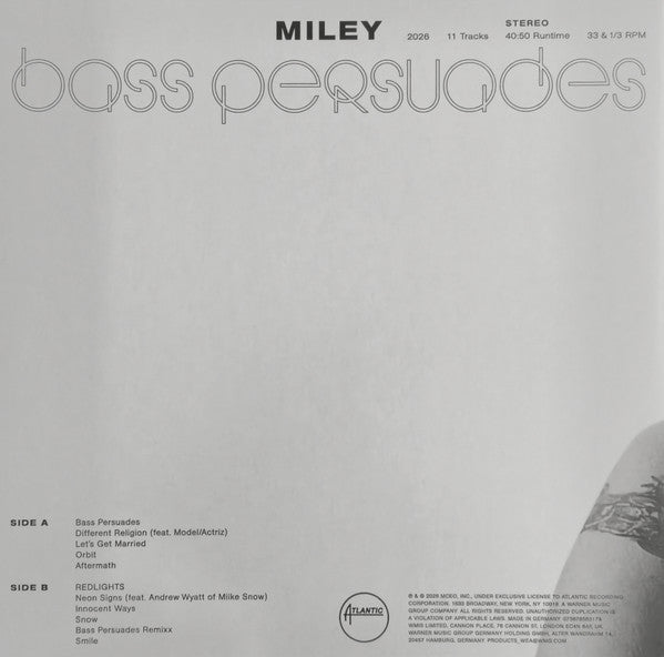 Miley* : Bass Persuades (LP, Album, Lip)