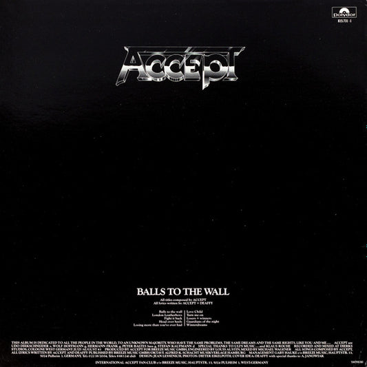 Accept : Balls To The Wall (LP, Album)
