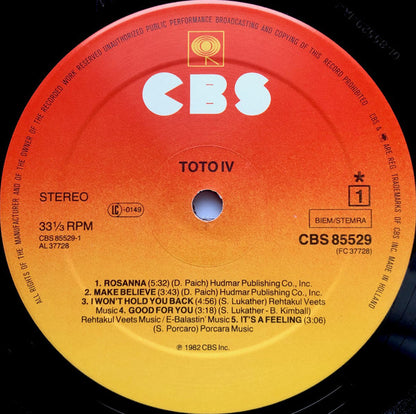 Toto : Toto IV (LP, Album, Sun)
