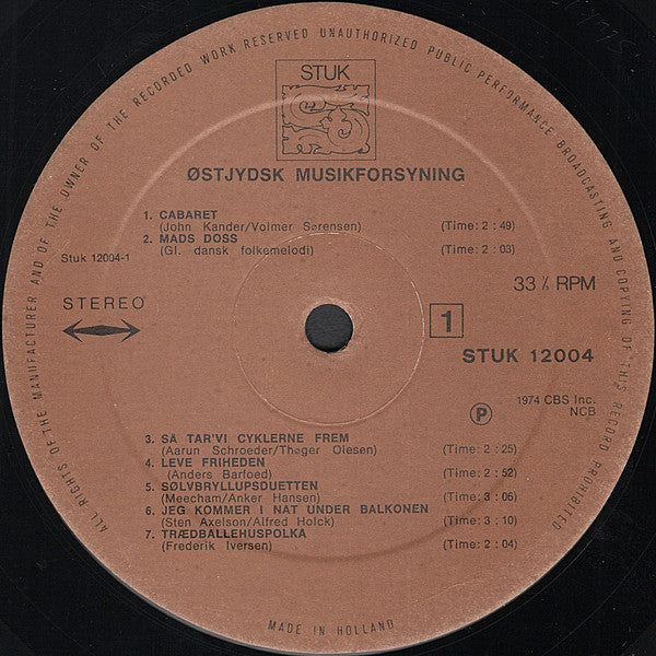 Østjydsk Musikforsyning : Østjydsk Musikforsyning (LP, Album, Bro)