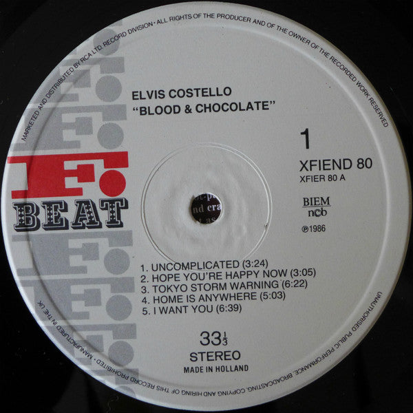 Elvis Costello And The Attractions* : Blood & Chocolate (LP, Album)