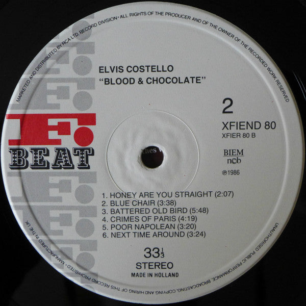 Elvis Costello And The Attractions* : Blood & Chocolate (LP, Album)