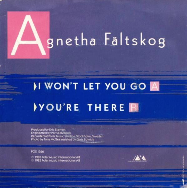 Agnetha Fältskog : I Won't Let You Go (7", Single)