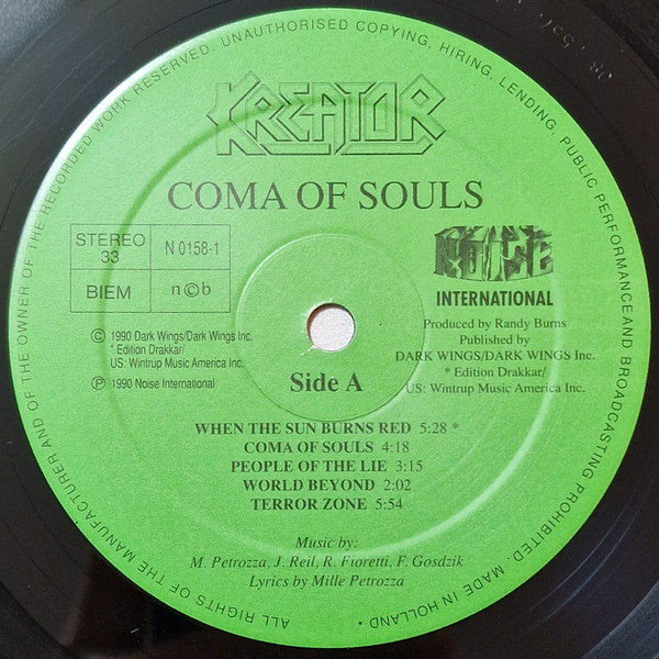 Kreator : Coma Of Souls (LP, Album)
