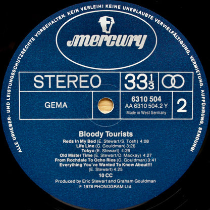10cc : Bloody Tourists (LP, Album, Gat)