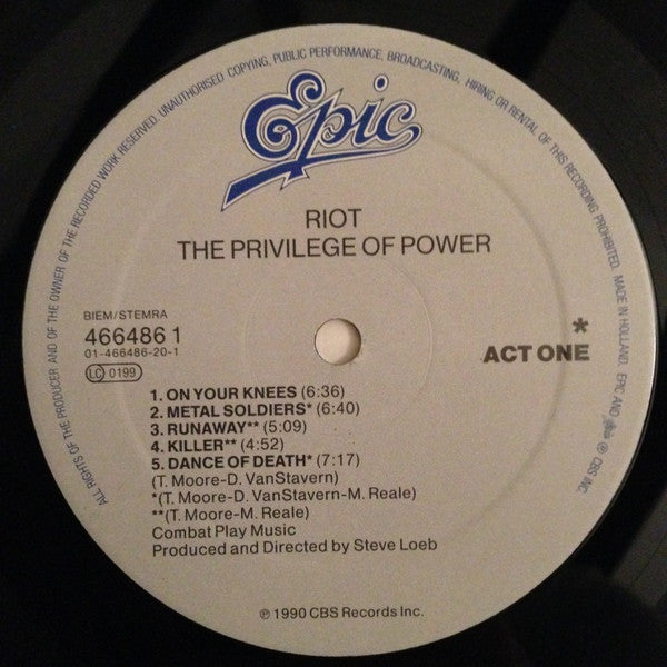 Riot (4) : The Privilege Of Power (LP, Album)
