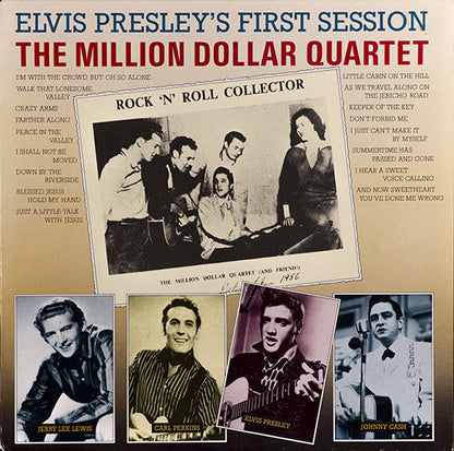 Elvis Presley, Jerry Lee Lewis, Carl Perkins, Johnny Cash : Elvis Presley's First Session The Million Dollar Quartet (LP, Album, RE)