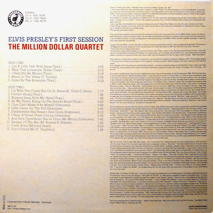 Elvis Presley, Jerry Lee Lewis, Carl Perkins, Johnny Cash : Elvis Presley's First Session The Million Dollar Quartet (LP, Album, RE)