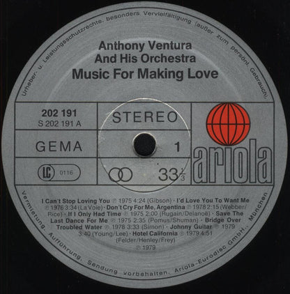 Anthony Ventura And His Orchestra* : Music For Making Love (LP, Album)