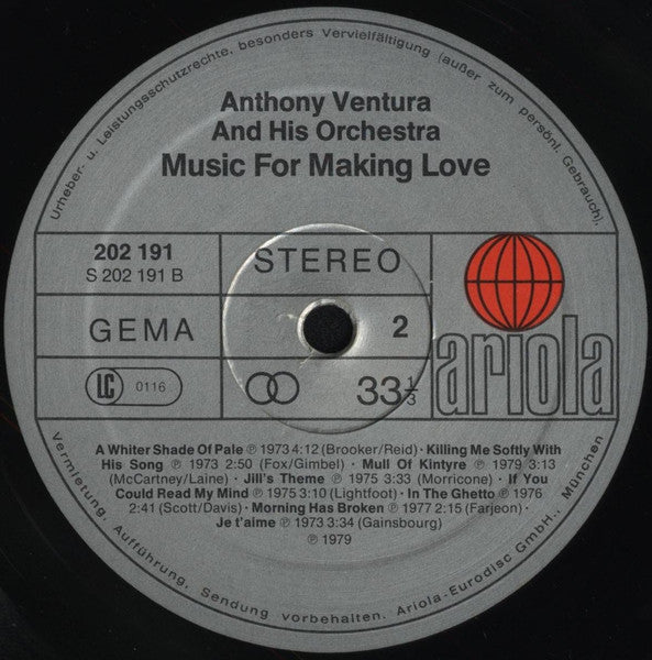 Anthony Ventura And His Orchestra* : Music For Making Love (LP, Album)