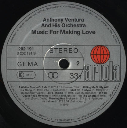 Anthony Ventura And His Orchestra* : Music For Making Love (LP, Album)