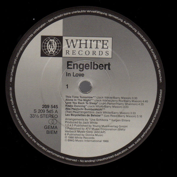 Engelbert Humperdinck : In Love Engelbert (LP, Album)
