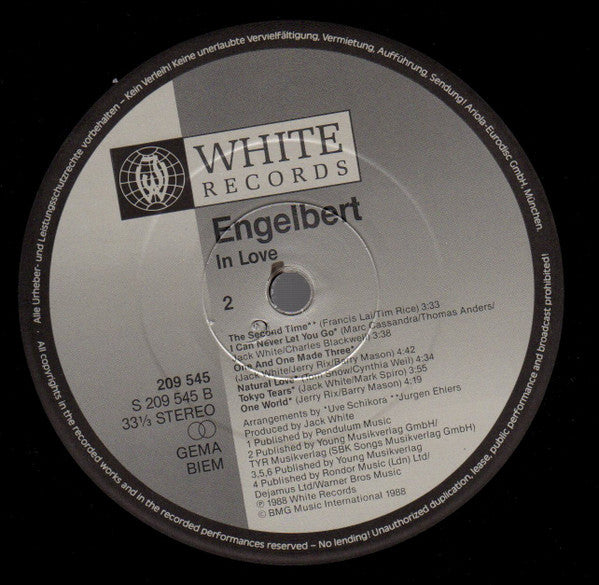 Engelbert Humperdinck : In Love Engelbert (LP, Album)