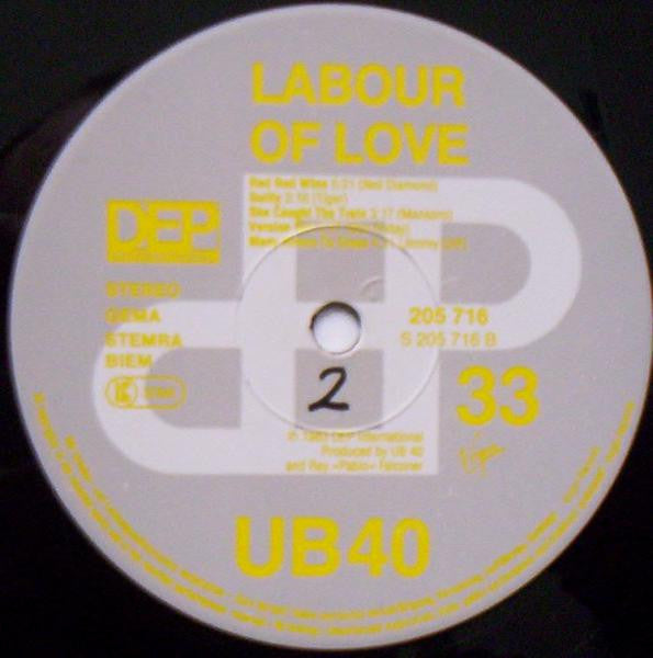 UB40 : Labour Of Love (LP, Album, RE)