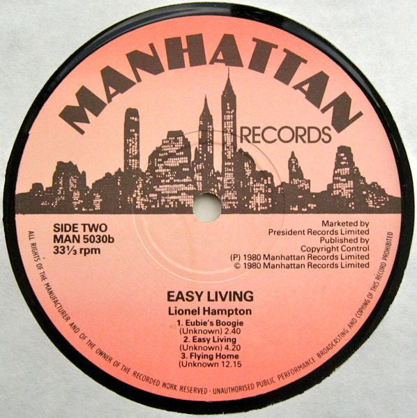 Lionel Hampton : Easy Livin' (LP)