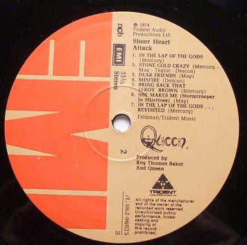 Queen : Sheer Heart Attack (LP, Album)