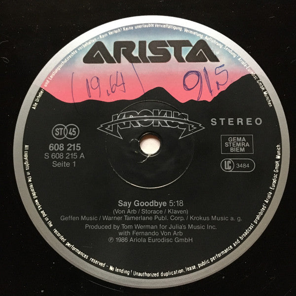 Krokus : Say Goodbye (12")
