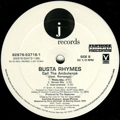 Busta Rhymes Featuring Rah Digga & M.O.P. : Call The Ambulance (Remix) (12")