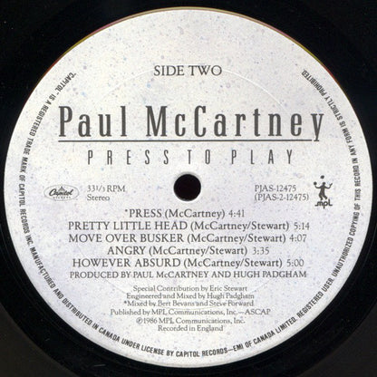 Paul McCartney : Press To Play (LP, Album, Gat)