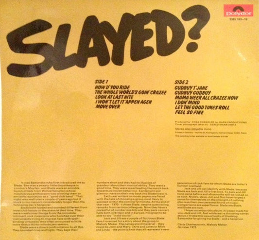 Slade : Slayed? (LP, Album)