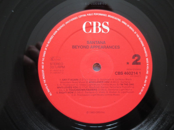 Santana : Beyond Appearances (LP, Album, RE)