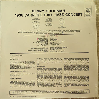 Benny Goodman : The Famous 1938 Carnegie Hall Jazz Concert (2xLP, RE, Gat)