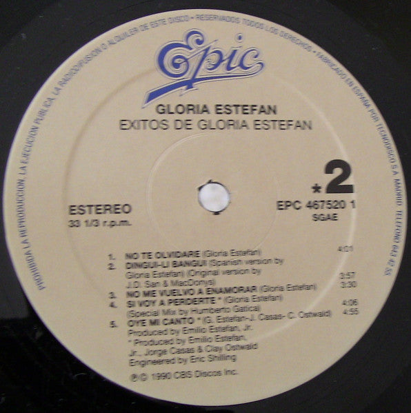 Gloria Estefan : Éxitos De Gloria Estefan (LP, Comp)