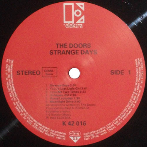 The Doors : Strange Days (LP, Album, RE, Red)