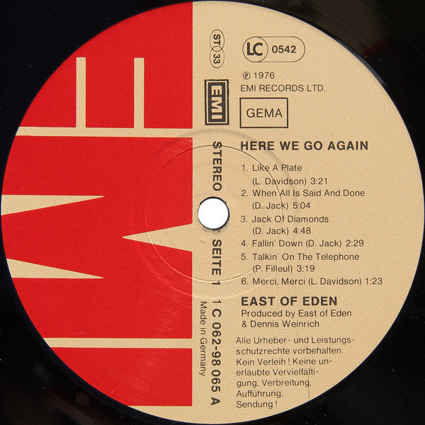 East Of Eden (2) : Here We Go Again… (LP, Album)
