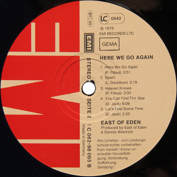 East Of Eden (2) : Here We Go Again… (LP, Album)