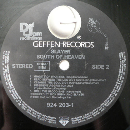 Slayer : South Of Heaven (LP, Album, RSA)
