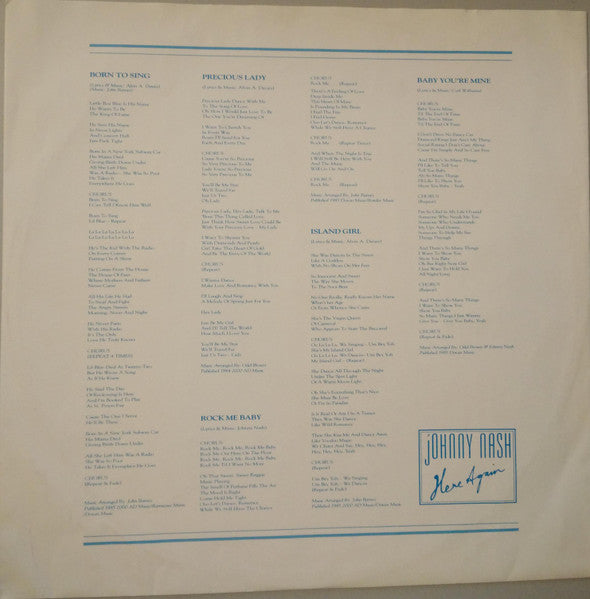 Johnny Nash : Here Again (LP, Album)