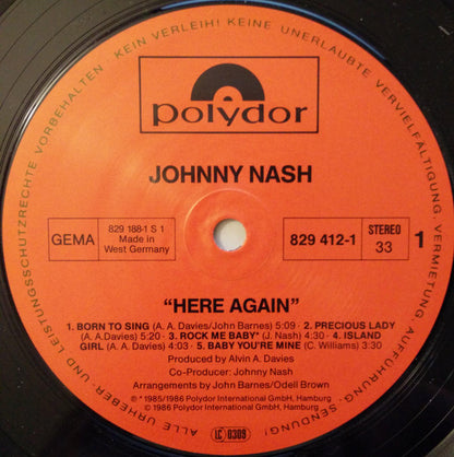 Johnny Nash : Here Again (LP, Album)