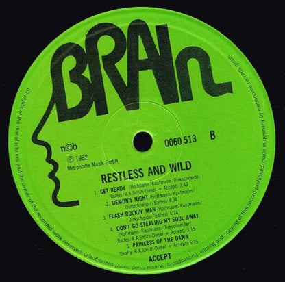 Accept : Restless And Wild (LP, Album)