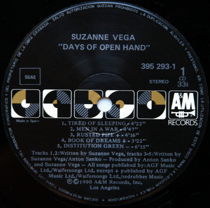 Suzanne Vega : Days Of Open Hand (LP, Album)
