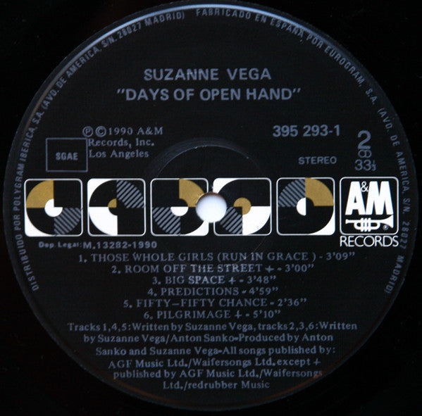 Suzanne Vega : Days Of Open Hand (LP, Album)