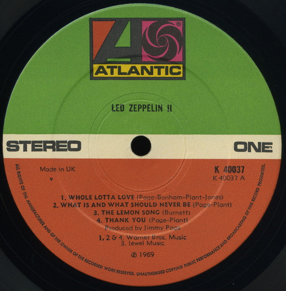 Led Zeppelin : Led Zeppelin II (LP, Album, RE, Gat)