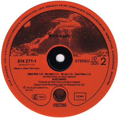 Black Sabbath : Born Again (LP, Album, Red)