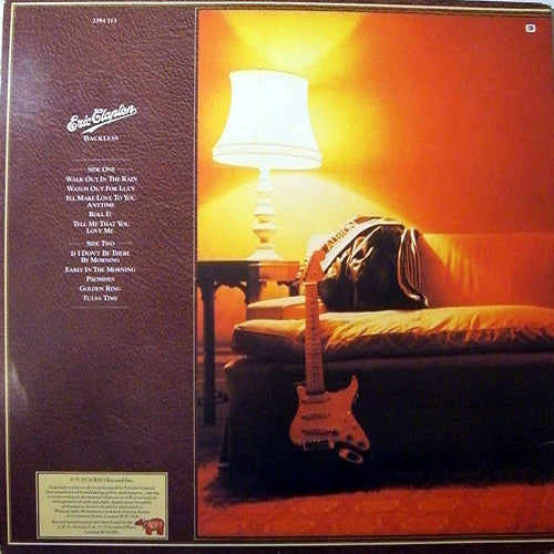 Eric Clapton : Backless (LP, Album, Gat)